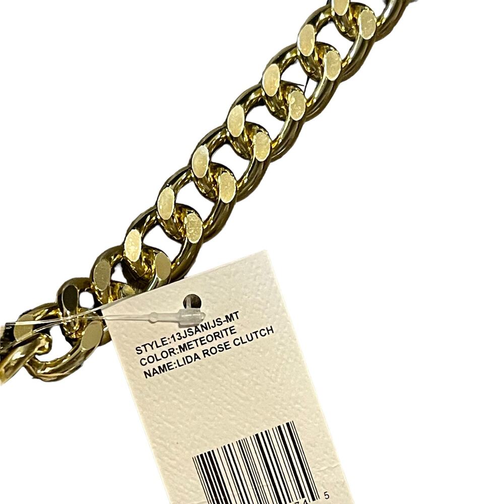 Jessica Simpson Elegant Quilted Black Shoulder Bag with Gold Chain Strap NWT - Picture 5 of 16